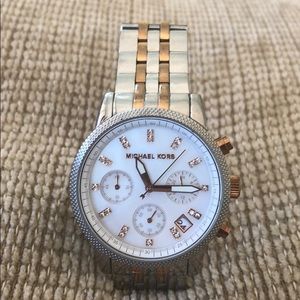 Michael Kors Rose and White Gold Watch